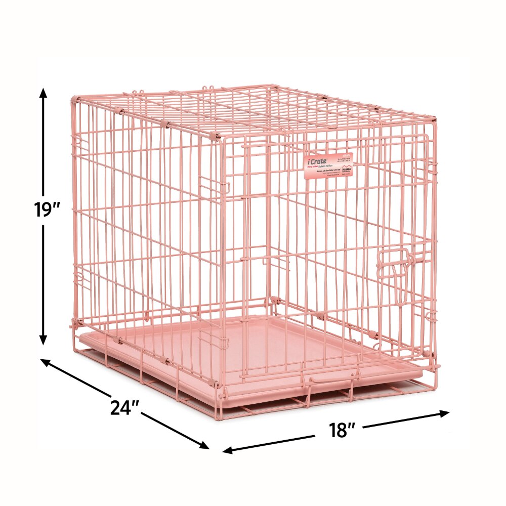 Newly Enhanced MidWest ICrate Folding Metal Dog Crate, Divider Panel, Floor Protecting Feet, Leak-Proof Dog Pan