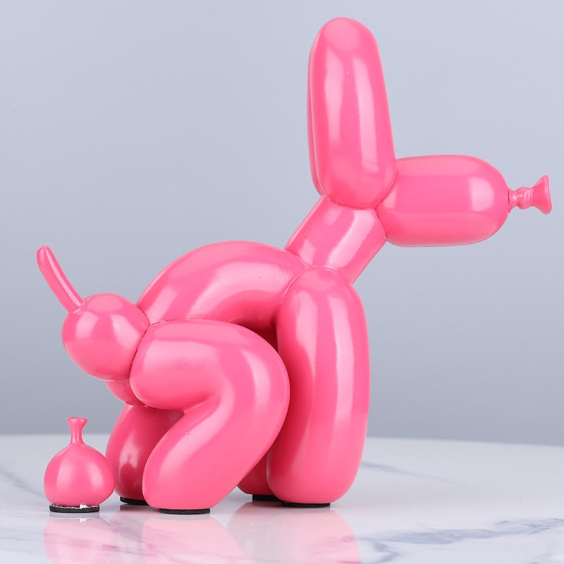 Dog lover Figurine Resin Cute Squat Poop Balloon Dog Shape Statue Art Sculpture Figurine Craftwork Tabletop Home Decor Accessories