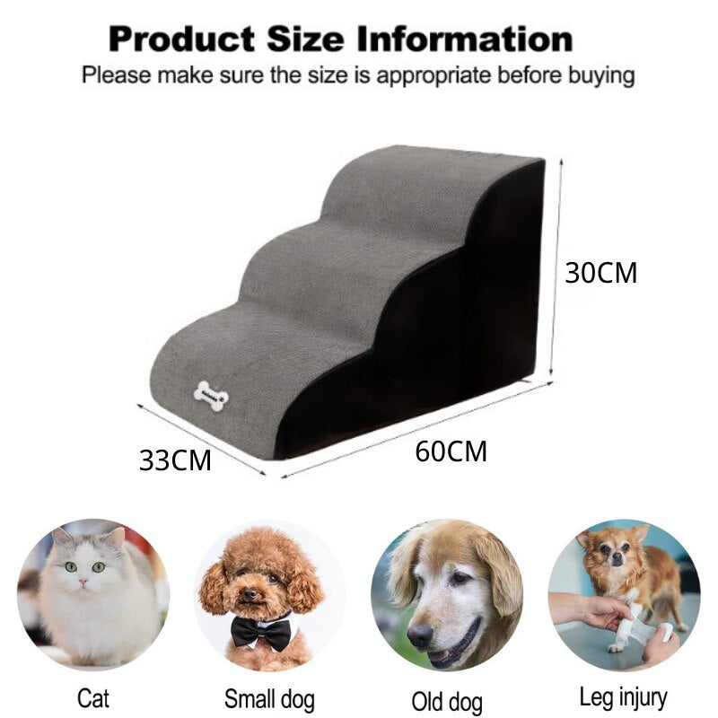 Hot New Dog Ladder Bed Outside Ramp Step For Stairs 3 Steps Dog Stairs Pet Steps Small Cat House Ramp Pet