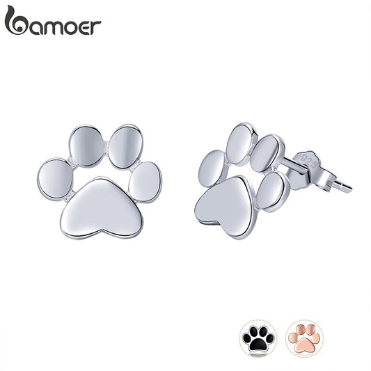 Animal paw Dog Cat Footprints Stud Earrings for Women Valentine&#39;s Day Gift SCE407