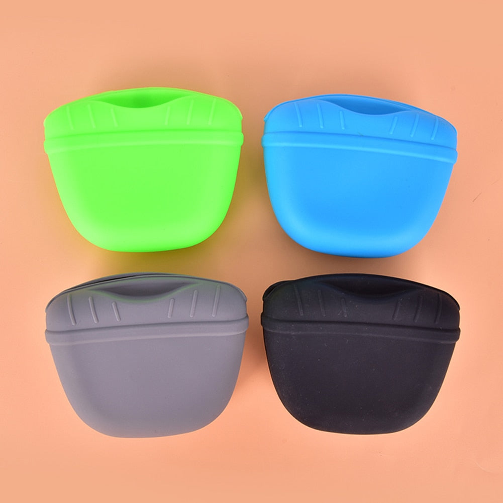 Silicone Dog Treat Pouch Pet Portable Dog Training Waist Bag Snack Bait Dogs Outdoor Feed Storage Pouch Food Reward Waist Bags